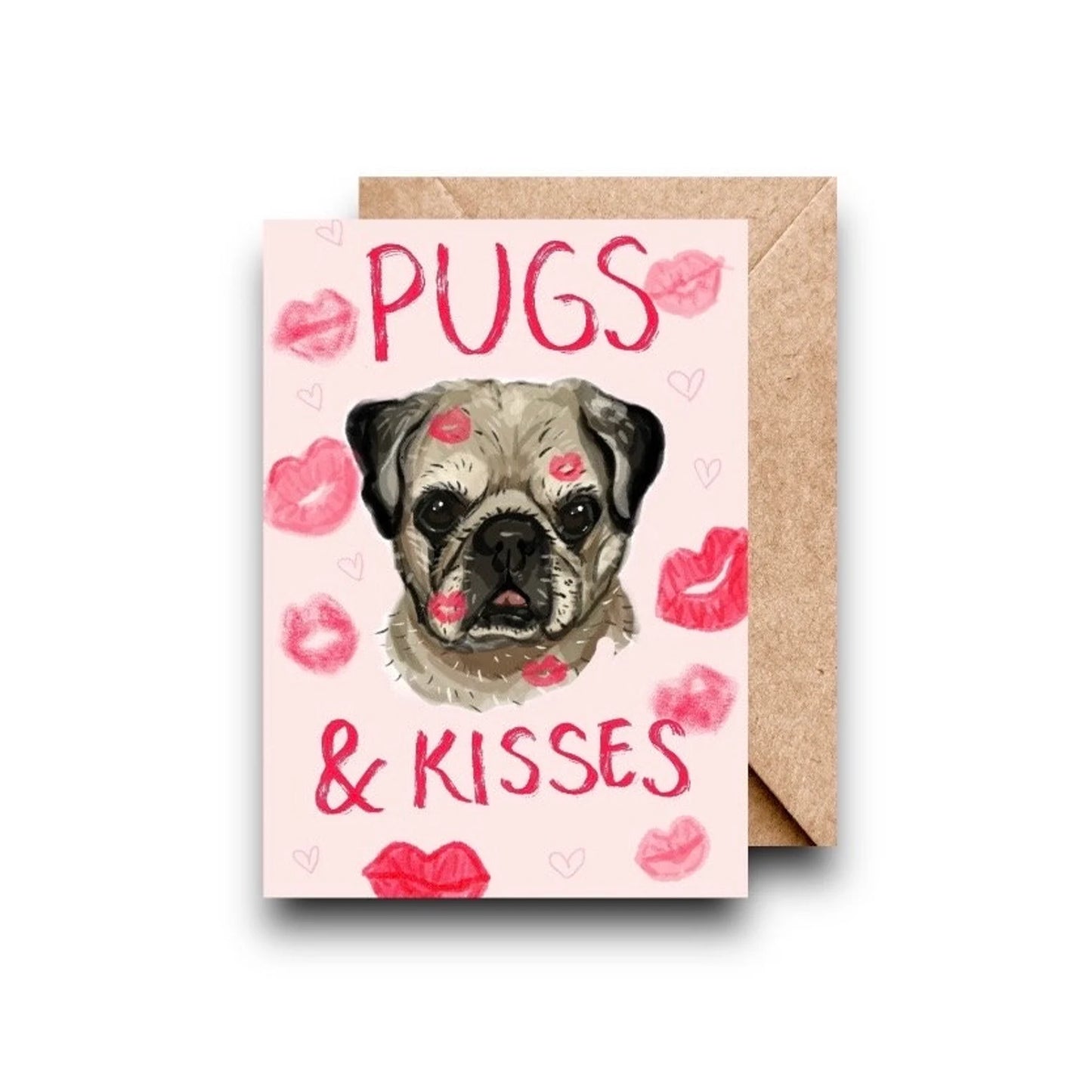 Pugs & Kisses Greeting Card