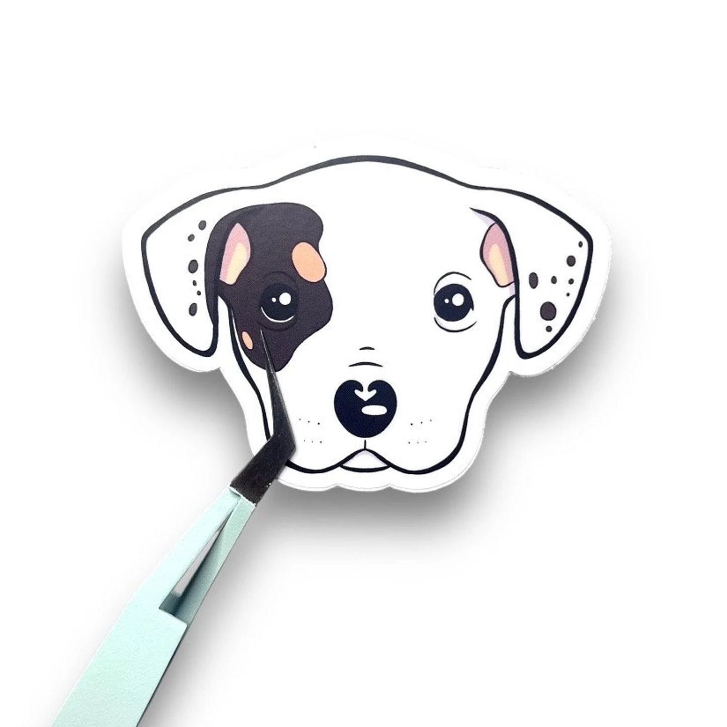 Puppy Love White Pitbull Sticker